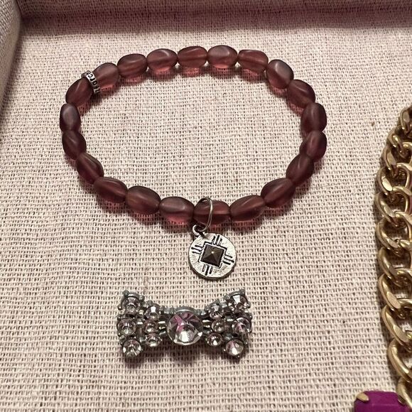 Vintage Jewelry Bundle Lot Purple Silver - Picture 3 of 5